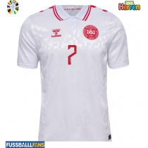 Dänemark Mathias Jensen #7 Auswärtstrikot EM 2024 Kurzarm